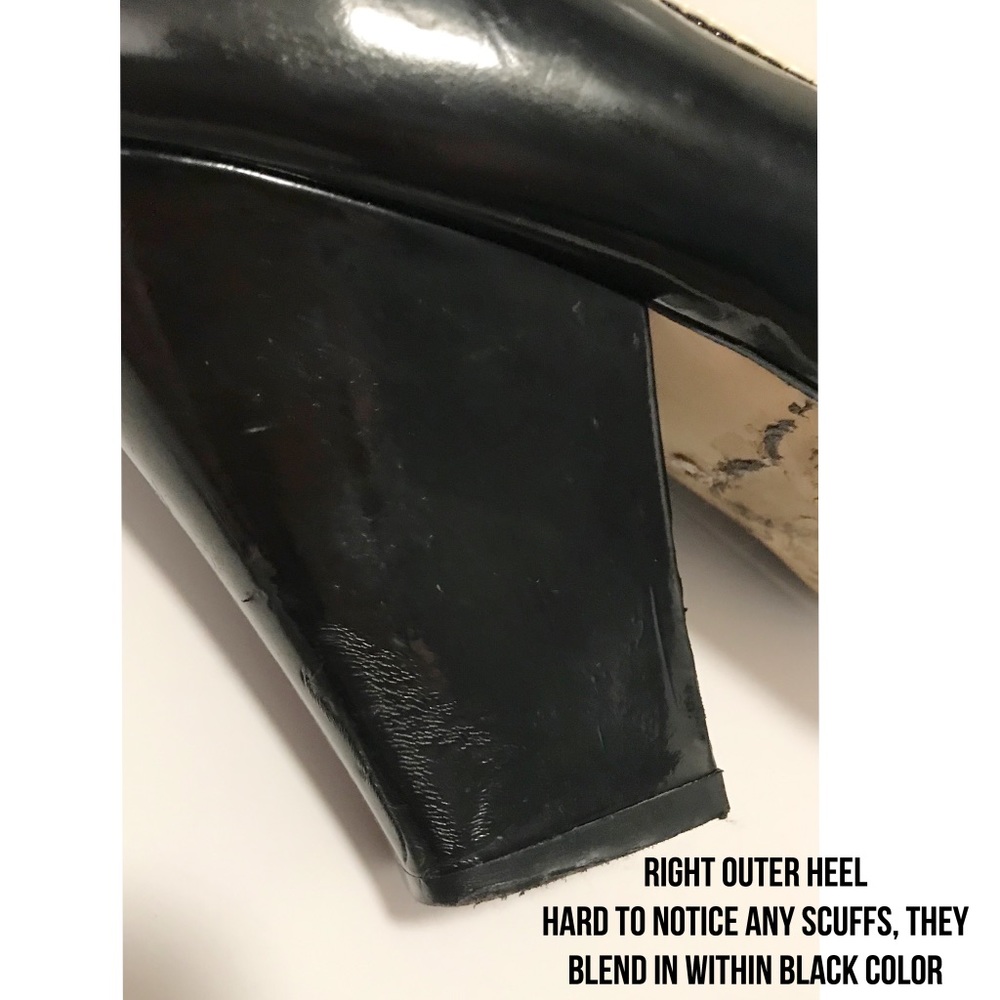Franco Sarto, Black Patent Leather Peep Toe Heels - Picture 9 of 10